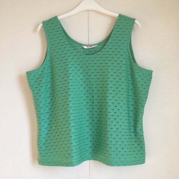 Vintage Sea Green Two Layer Scale Texture Tank Top - Picture 1 of 13
